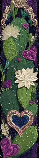 Free cactus bookmark featuring a purple and green cactus